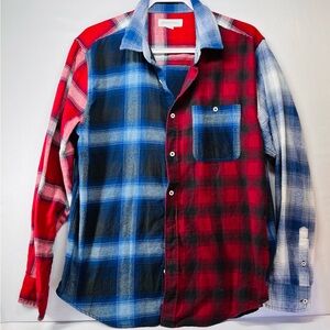 Aeropostale Red and Blue Plaid Men's‎ Shirt